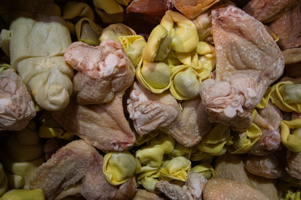 Still edible chicken and tortellini discarded